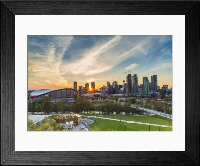 Framed Print : The Saddledome Stadium and skyline of Calgary, Alberta, Canada Framed Print : The Saddledome Stadium and skyline of Calgary, Alberta, Canada
