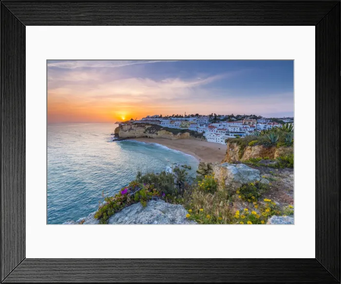Framed Print : Praia de Carvoeiro, Lagoa, Faro, Algarve, Portugal