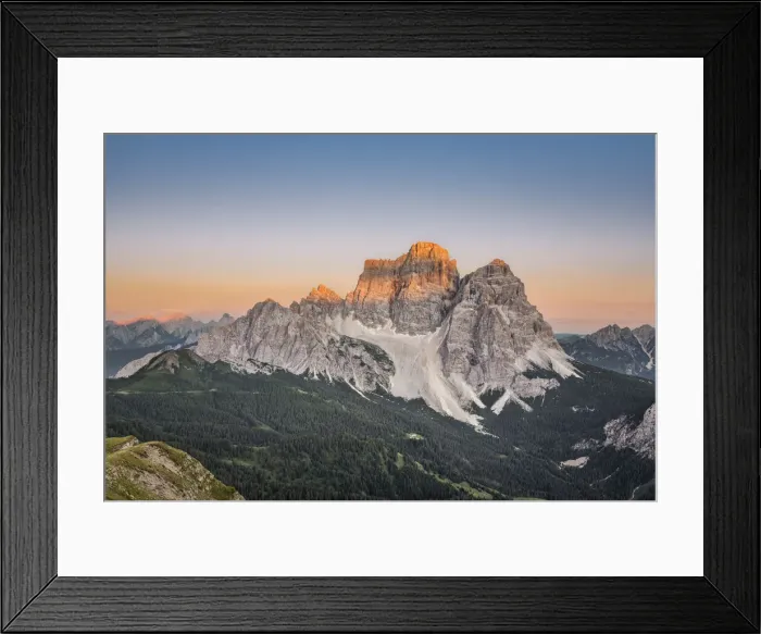 Framed Print : Sunset in Dolomiti di Zoldo with Monte Pelmo, Dolomiti Unesco Heritage, Belluno, Veneto Framed Print : Sunset in Dolomiti di Zoldo with Monte Pelmo, Dolomiti Unesco Heritage, Belluno, Veneto