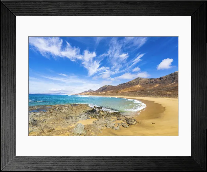 Framed Print : El Islote de las Siete Viudas islet along the desert Cofete beach, Jandia peninsula Framed Print : El Islote de las Siete Viudas islet along the desert Cofete beach, Jandia peninsula