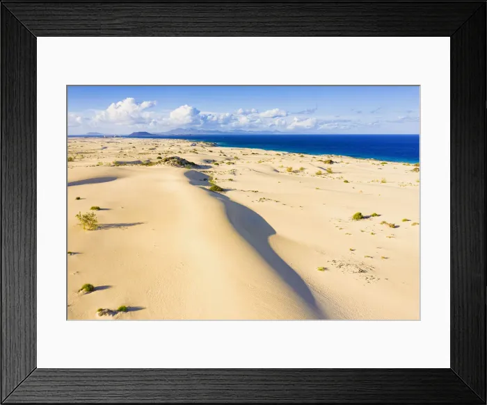 Framed Print : Sand dunes in the empty desert landscape, Corralejo Nature Park, Fuerteventura Framed Print : Sand dunes in the empty desert landscape, Corralejo Nature Park, Fuerteventura