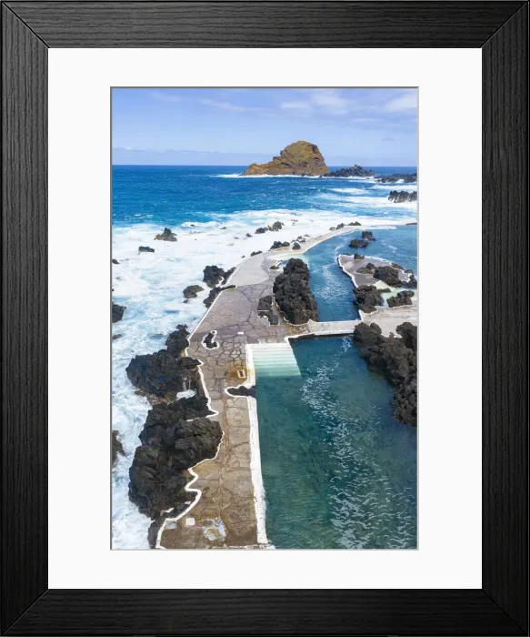 Framed Print : Seawater natural lava pools in Porto Moniz, Madeira island, Portugal Framed Print : Seawater natural lava pools in Porto Moniz, Madeira island, Portugal
