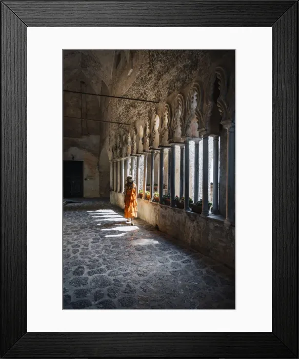 Framed Print : A girl walking in Ravello, Amalfi Coast, Campania, Italy Framed Print : A girl walking in Ravello, Amalfi Coast, Campania, Italy