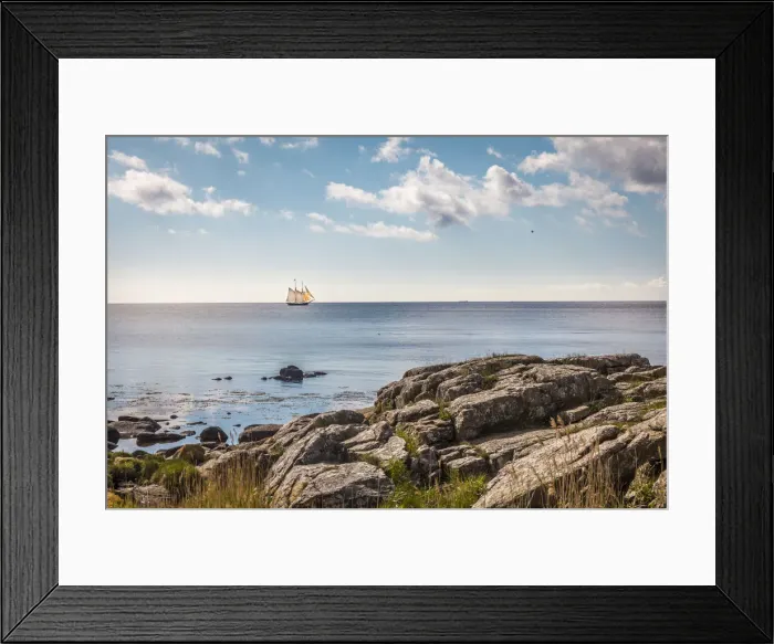 Framed Print : Historic sailing ship off the east coast of Bornholm, Denmark Framed Print : Historic sailing ship off the east coast of Bornholm, Denmark