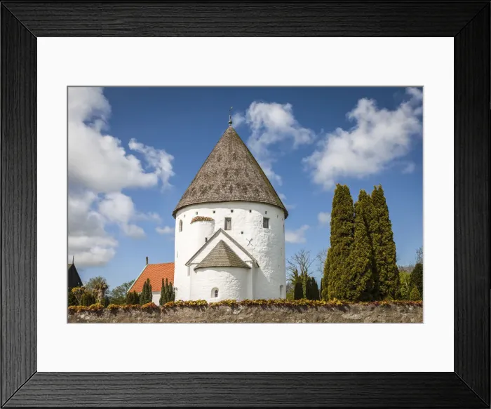 Framed Print : Round church St. Ols Kirke on Bornholm, Denmark Framed Print : Round church St. Ols Kirke on Bornholm, Denmark