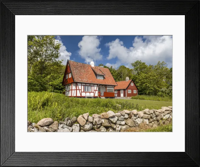 Framed Print : Summer house idyll on Bornholm, Denmark Framed Print : Summer house idyll on Bornholm, Denmark