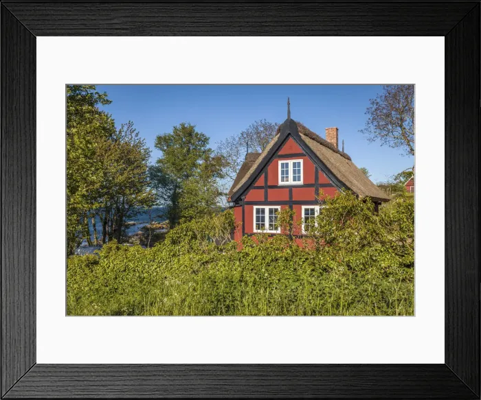 Framed Print : Idyllic holiday home near Listed on Bornholm, Denmark