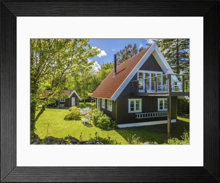 Framed Print : Summer house in Listed on Bornholm, Denmark Framed Print : Summer house in Listed on Bornholm, Denmark