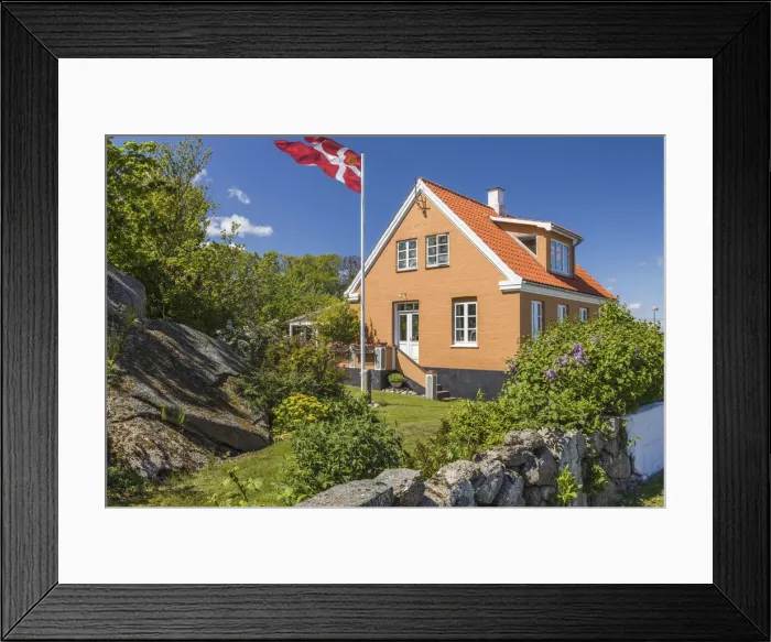 Framed Print : Summer house on the coast at Listed on Bornholm, Denmark Framed Print : Summer house on the coast at Listed on Bornholm, Denmark