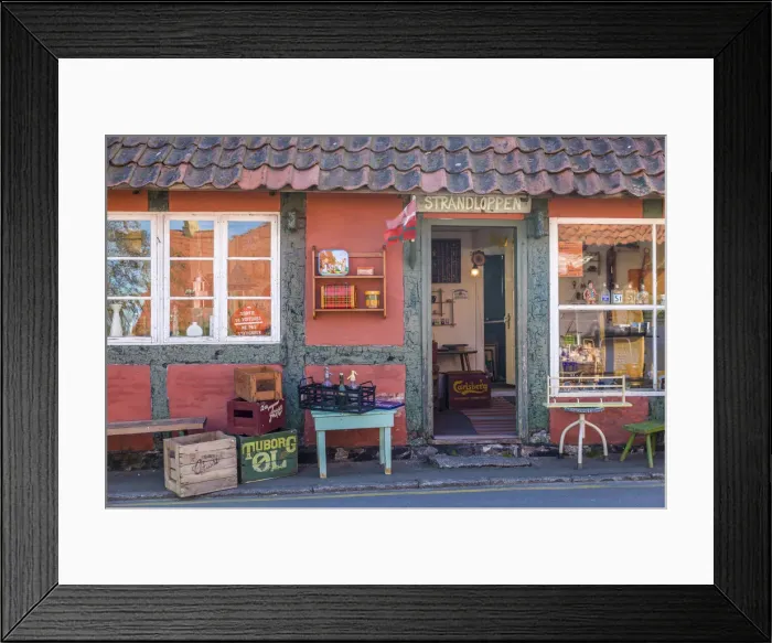 Framed Print : Small shop in Svaneke on Bornholm, Denmark Framed Print : Small shop in Svaneke on Bornholm, Denmark