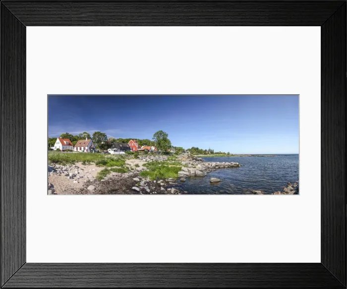 Framed Print : Panoramic of the coastal area near the village Listed, Bornholm, Denmark Framed Print : Panoramic of the coastal area near the village Listed, Bornholm, Denmark