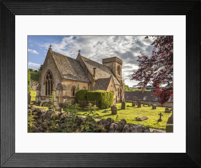 Framed Print : Church square in the village of Snowshill, Cotswolds, Gloucestershire, England Framed Print : Church square in the village of Snowshill, Cotswolds, Gloucestershire, England