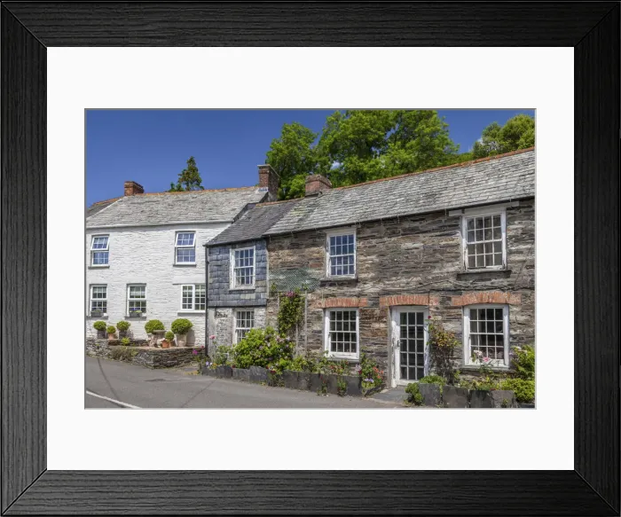 Framed Print : Old houses in the village of St Neots, Bodmin Moor, Cornwall, England