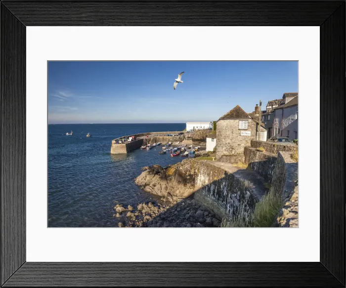 Framed Print : The small harbor at Coverack, Lizard Peninsula, Cornwall, England Framed Print : The small harbor at Coverack, Lizard Peninsula, Cornwall, England