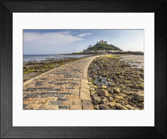 Framed Print : Footpath to St. Michael`s Mount, Marazion, Cornwall, England Framed Print : Footpath to St. Michael`s Mount, Marazion, Cornwall, England