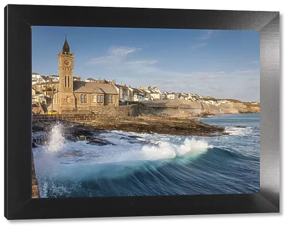 Church on the quayside in Porthleven, Cornwall, England
