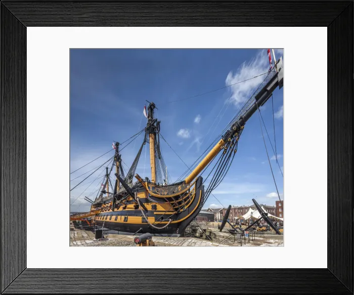 Framed Print : HMS Victory in Portsmouth Harbor, Hampshire, England Framed Print : HMS Victory in Portsmouth Harbor, Hampshire, England