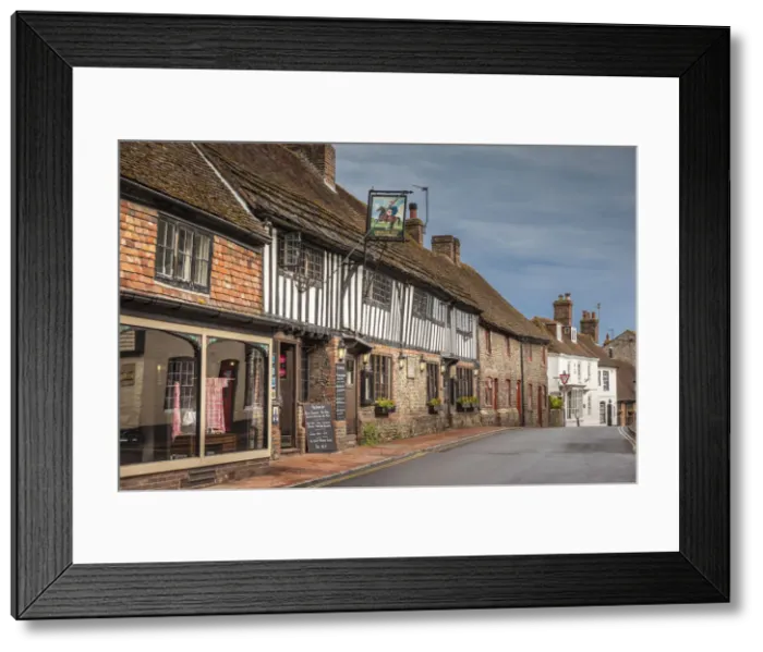 Framed Print : Village street in Alfriston, East Sussex, England Framed Print : Village street in Alfriston, East Sussex, England