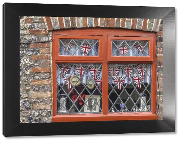 Memorabilia in the window in Alfriston, East Sussex, England