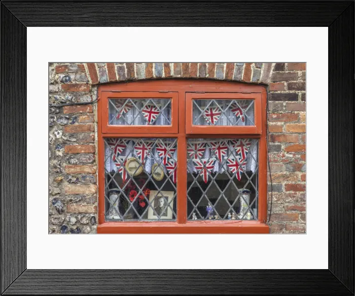 Framed Print : Memorabilia in the window in Alfriston, East Sussex, England Framed Print : Memorabilia in the window in Alfriston, East Sussex, England