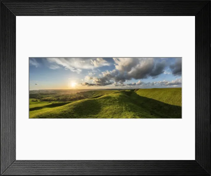 Framed Print : Sunset from Eggerdon Hill Iron Age Hill Fort, Dorset, England, UK Framed Print : Sunset from Eggerdon Hill Iron Age Hill Fort, Dorset, England, UK