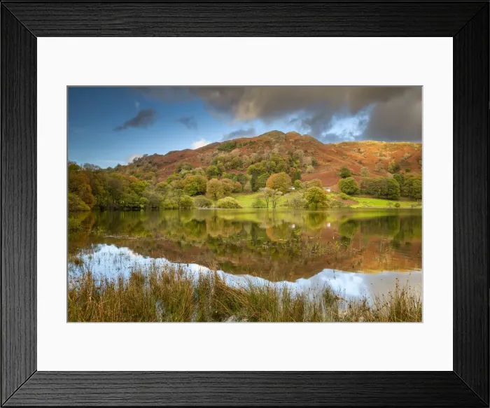 Framed Print : Loughrigg Tarn in Autumn, Lake District National Park, Cumbria, England