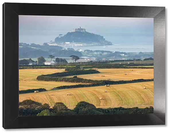 St Michaels Mount from Trencrom Hill, Cornwall, England, UK