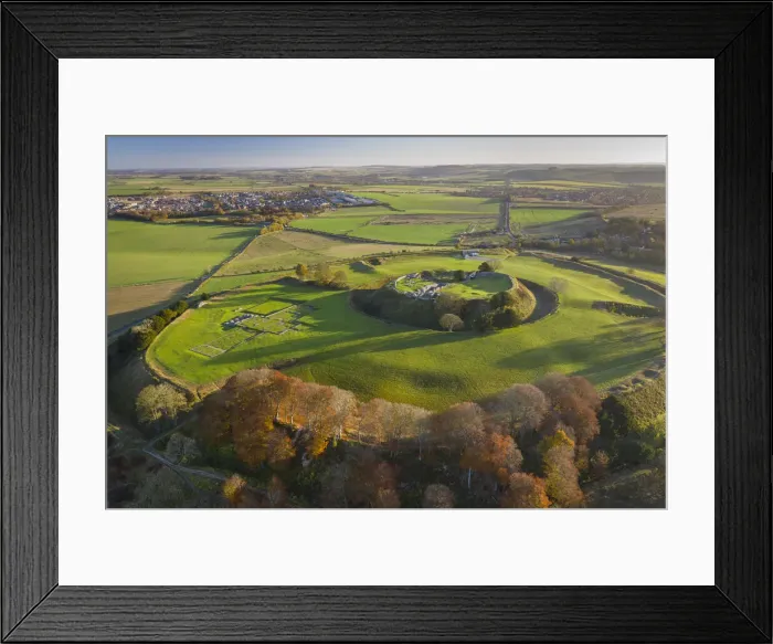Framed Print : Aerial vista of Old Sarum, Salisbury, Wiltshire, England. Autumn (November) 2021 Framed Print : Aerial vista of Old Sarum, Salisbury, Wiltshire, England. Autumn (November) 2021