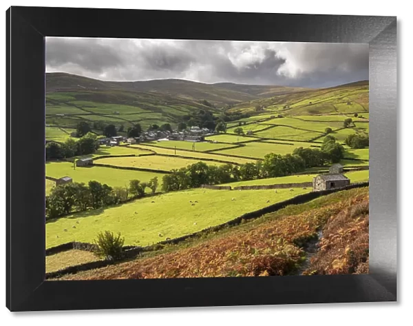 Beautiful rolling countryside near the village of Thwaite in Swaledale