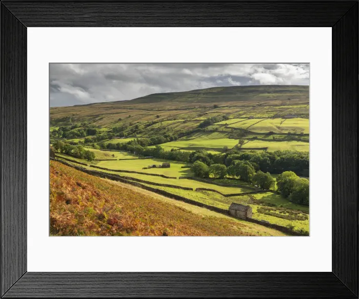 Framed Print : Beautiful rolling countryside in Swaledale, Yorkshire Dales National Park Framed Print : Beautiful rolling countryside in Swaledale, Yorkshire Dales National Park