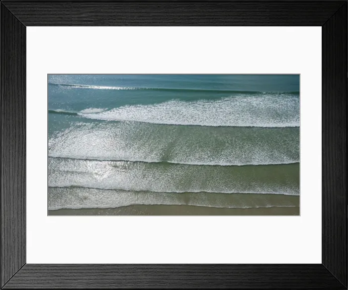 Framed Print : France, Finistere, Crozon Peninsula, Aerial view of waves at Plage de Goulien Framed Print : France, Finistere, Crozon Peninsula, Aerial view of waves at Plage de Goulien