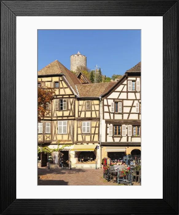 Framed Print : View from the old town to the castle, Kaysersberg, Alsace, Alsatian Wine Route, Haut-Rhin Framed Print : View from the old town to the castle, Kaysersberg, Alsace, Alsatian Wine Route, Haut-Rhin