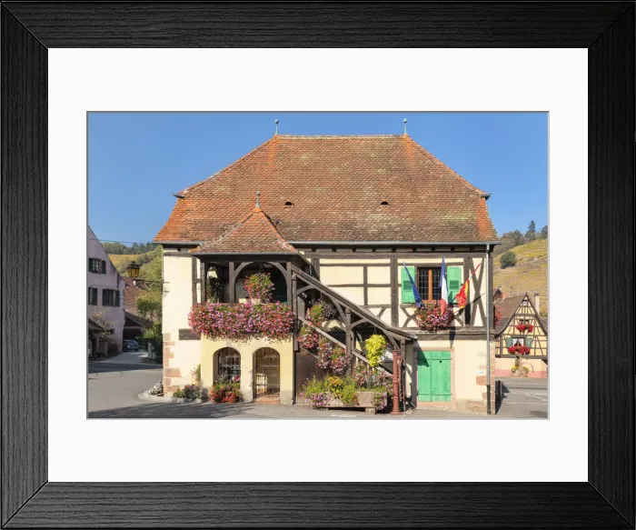 Framed Print : Townhall of Niedermorschwihr, Alsace, Alsatian Wine Route, Haut-Rhin, France Framed Print : Townhall of Niedermorschwihr, Alsace, Alsatian Wine Route, Haut-Rhin, France