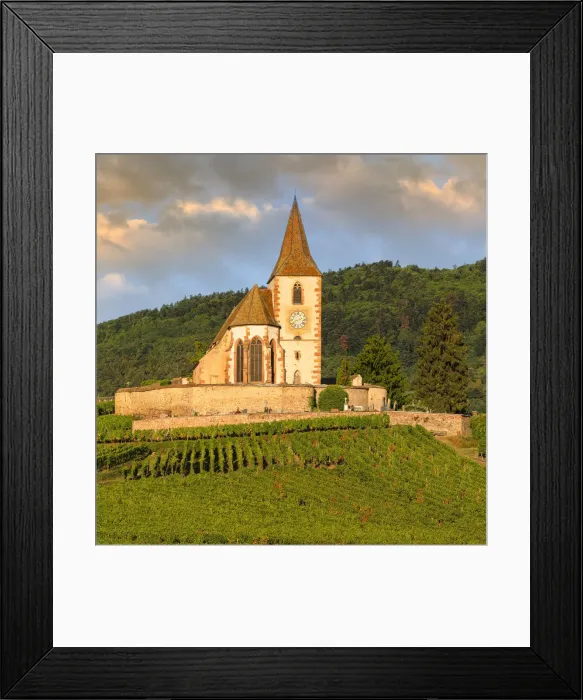 Framed Print : Fortified church of Saint Jacques, Hunawihr, Alsace, Alsatian Wine Route, Haut-Rhin Framed Print : Fortified church of Saint Jacques, Hunawihr, Alsace, Alsatian Wine Route, Haut-Rhin