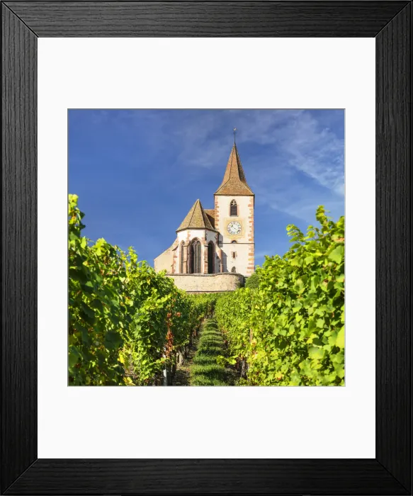 Framed Print : Fortified church of Saint Jacques, Hunawihr, Alsace, Alsatian Wine Route, Haut-Rhin Framed Print : Fortified church of Saint Jacques, Hunawihr, Alsace, Alsatian Wine Route, Haut-Rhin