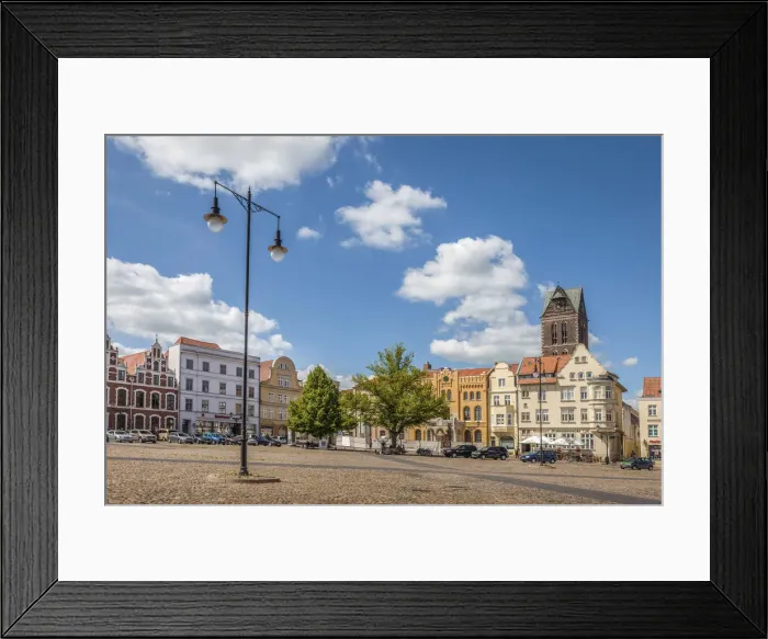 Framed Print : Historic houses on the market square in the old town of Wismar Framed Print : Historic houses on the market square in the old town of Wismar