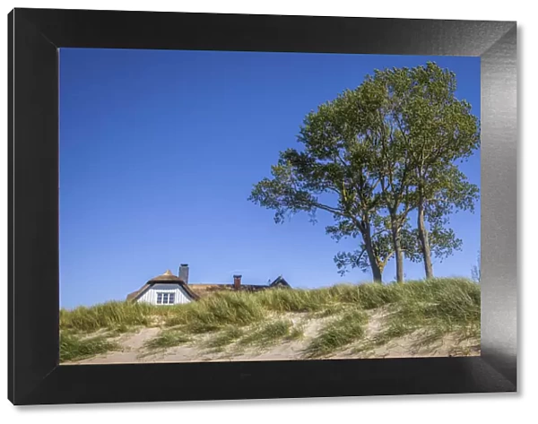 Beach and dyke house in Ahrenshoop, Mecklenburg-Western Pomerania, Northern Germany