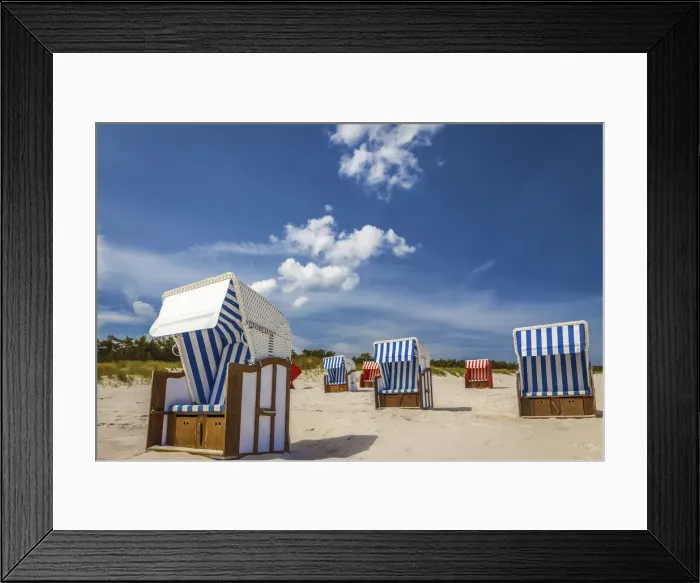 Framed Print : Beach chairs on the beach of Zingst, Mecklenburg-Western Pomerania, Northern Germany
