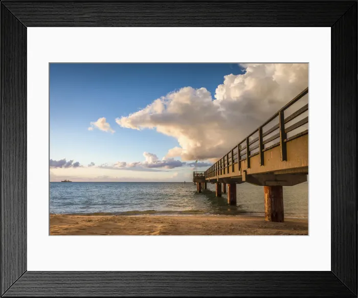 Framed Print : Pier with storm cloud in Prerow, Mecklenburg-Western Pomerania, Northern Germany, Germany Framed Print : Pier with storm cloud in Prerow, Mecklenburg-Western Pomerania, Northern Germany, Germany