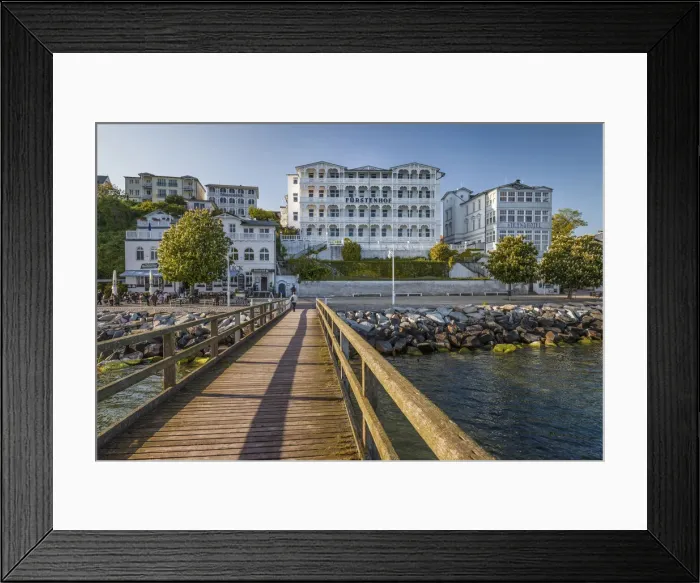 Framed Print : Historic hotels and pier in Sassnitz on Ruegen, Mecklenburg-Western Pomerania, Northern Germany, Germany Framed Print : Historic hotels and pier in Sassnitz on Ruegen, Mecklenburg-Western Pomerania, Northern Germany, Germany
