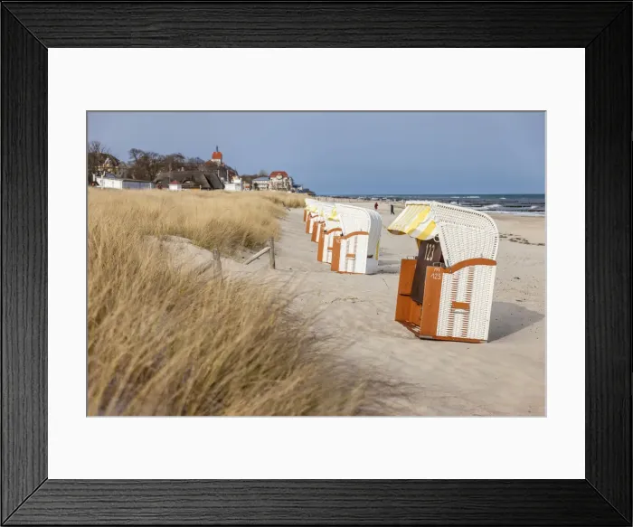 Framed Print : Empty beach chairs in Kuehlungsborn, Mecklenburg-Western Pomerania, Northern Germany Framed Print : Empty beach chairs in Kuehlungsborn, Mecklenburg-Western Pomerania, Northern Germany