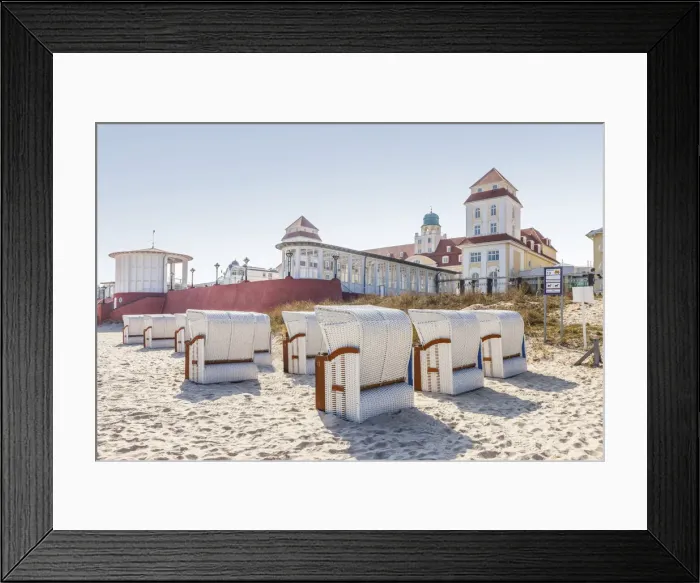 Framed Print : Beach chairs in Binz on Ruegen, Mecklenburg-Western Pomerania, Northern Germany, Germany Framed Print : Beach chairs in Binz on Ruegen, Mecklenburg-Western Pomerania, Northern Germany, Germany
