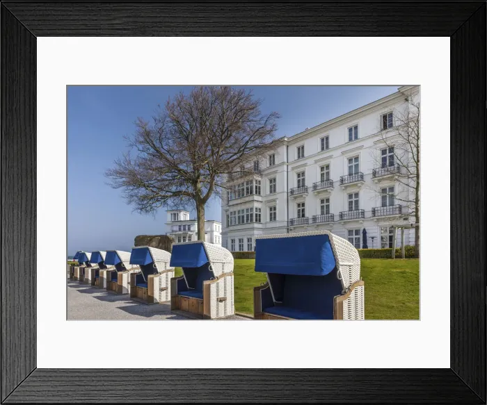 Framed Print : Beach chairs in front of the Grand Hotel in Heiligendamm, Mecklenburg-Western Pomerania Framed Print : Beach chairs in front of the Grand Hotel in Heiligendamm, Mecklenburg-Western Pomerania