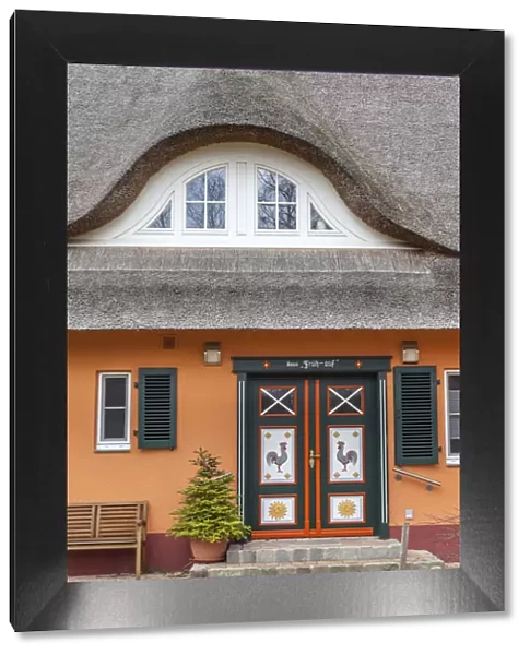 Beautiful traditional door in Wustrow, Mecklenburg-Western Pomerania, Northern Germany