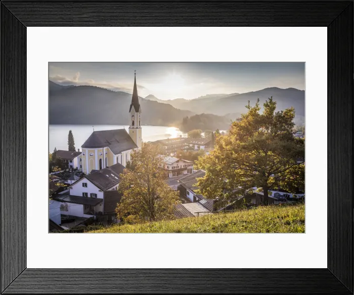 Framed Print : View of the Schliersee and the St. Sixtus Church, Schliersee, Upper Bavaria, Bavaria Framed Print : View of the Schliersee and the St. Sixtus Church, Schliersee, Upper Bavaria, Bavaria