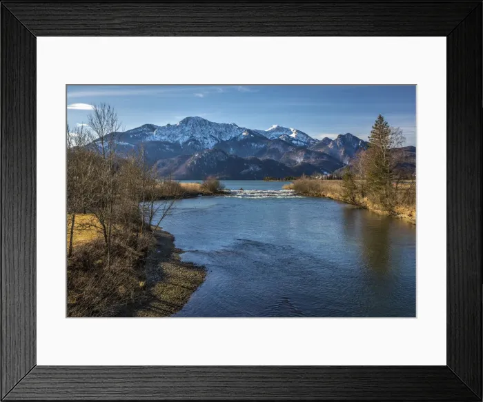 Framed Print : Stream mouth of the Loisach into the Lake Kochel, Kochel am See, Upper Bavaria, Bavaria Framed Print : Stream mouth of the Loisach into the Lake Kochel, Kochel am See, Upper Bavaria, Bavaria