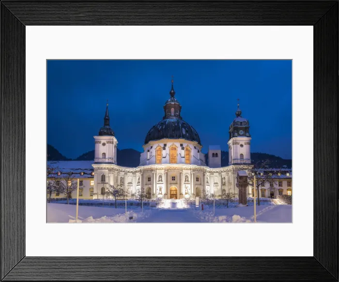 Framed Print : Basilica of the Assumption of the Assumption of the Benedictine Abbey Ettal at the blue Framed Print : Basilica of the Assumption of the Assumption of the Benedictine Abbey Ettal at the blue