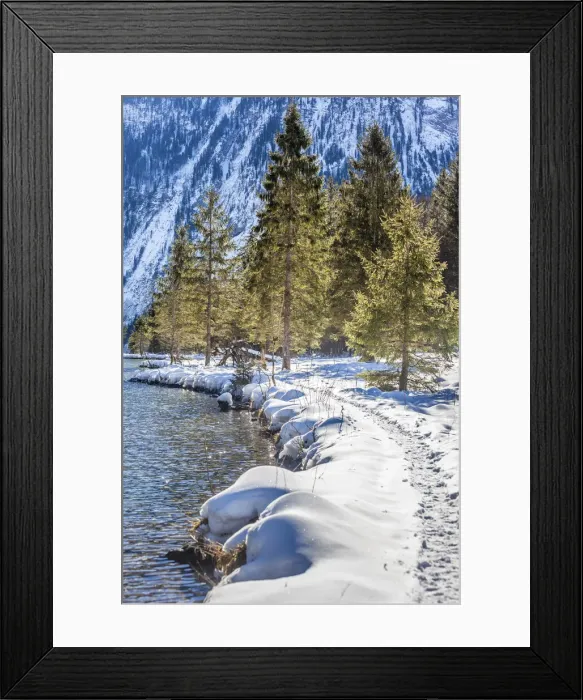 Framed Print : Riverside path at St. Bartholomae am Koenigssee, Upper Bavaria, Bavaria, Germany Framed Print : Riverside path at St. Bartholomae am Koenigssee, Upper Bavaria, Bavaria, Germany