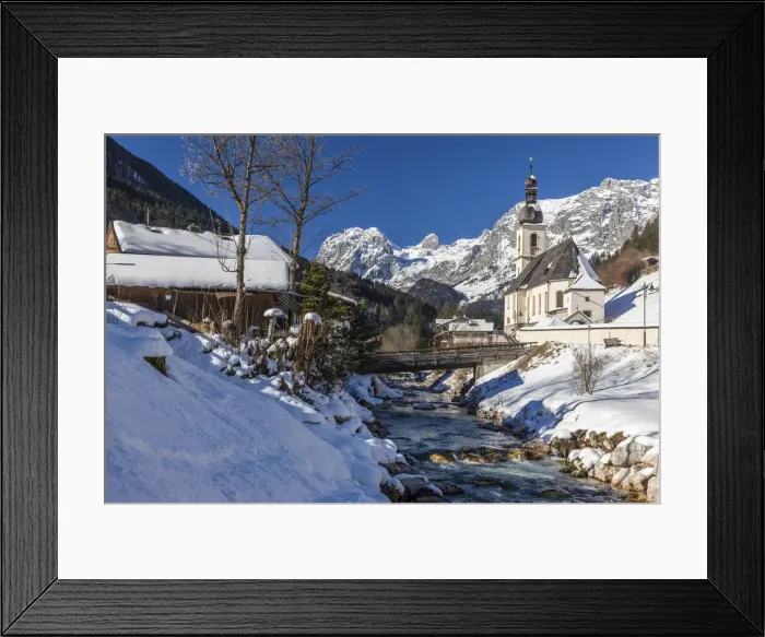 Framed Print : Parish Church of St. Sebastian in Ramsau, Upper Bavaria, Bavaria, Germany Framed Print : Parish Church of St. Sebastian in Ramsau, Upper Bavaria, Bavaria, Germany