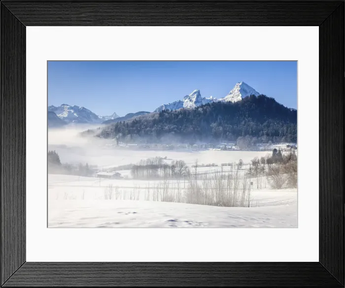 Framed Print : Winter landscape near Berchtesgaden with Watzmann, Upper Bavaria, Bavaria, Germany Framed Print : Winter landscape near Berchtesgaden with Watzmann, Upper Bavaria, Bavaria, Germany